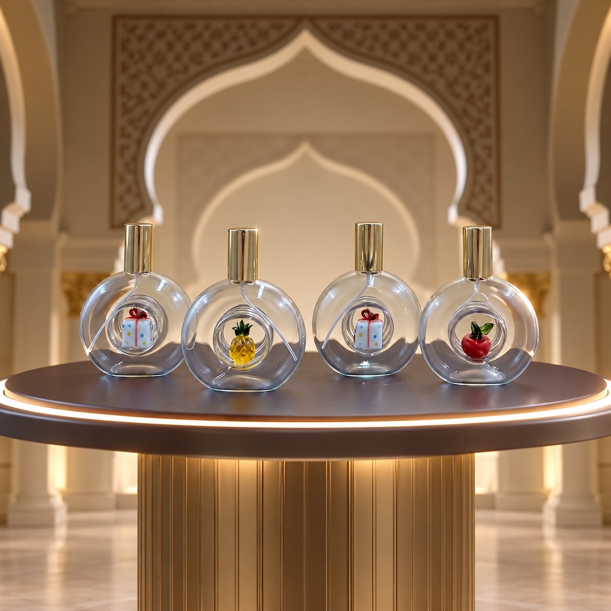 Round spray perfume bottles