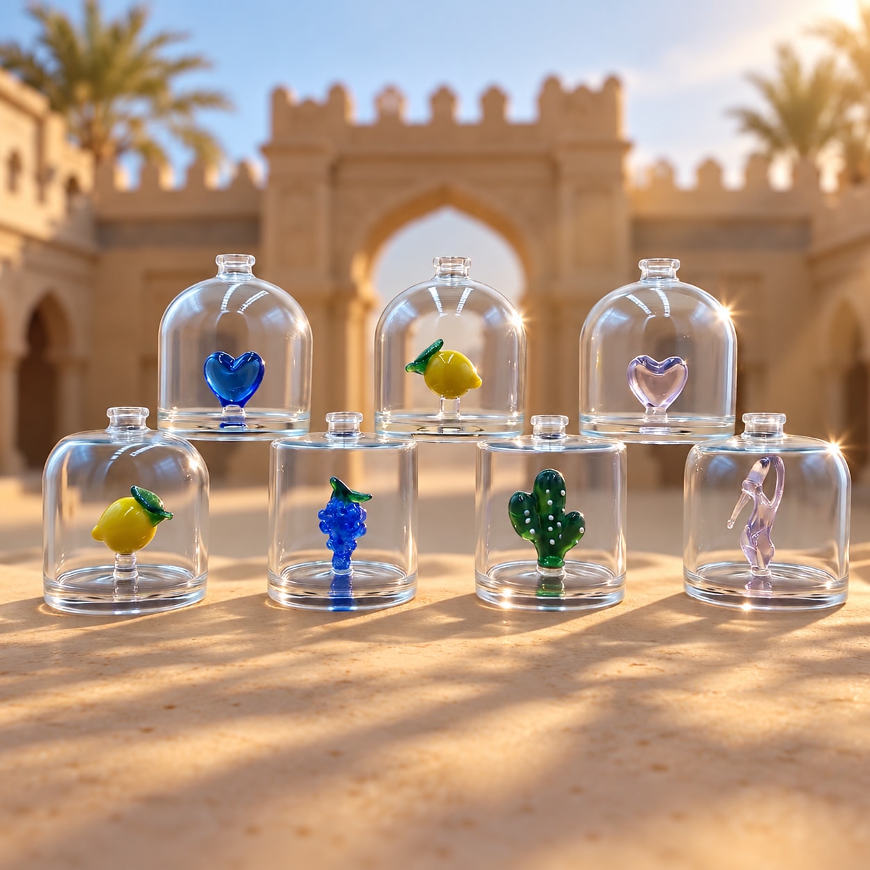 زجاجات عطر مقببة بزخارف