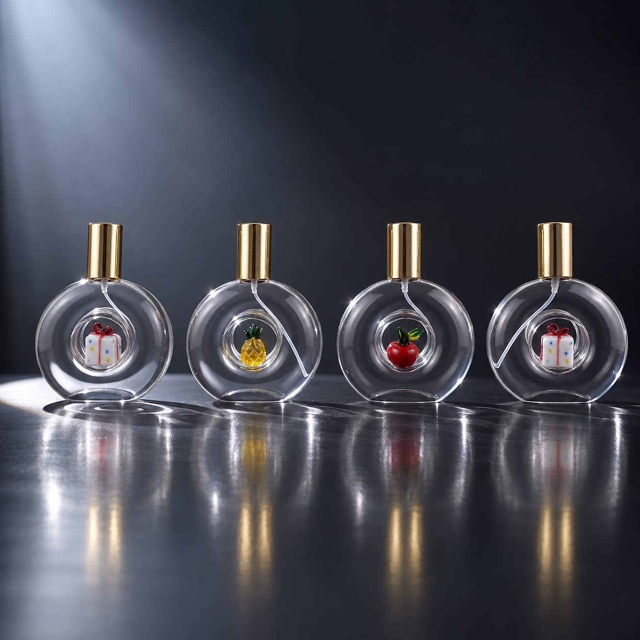 زجاجات عطر دائرية برشاش